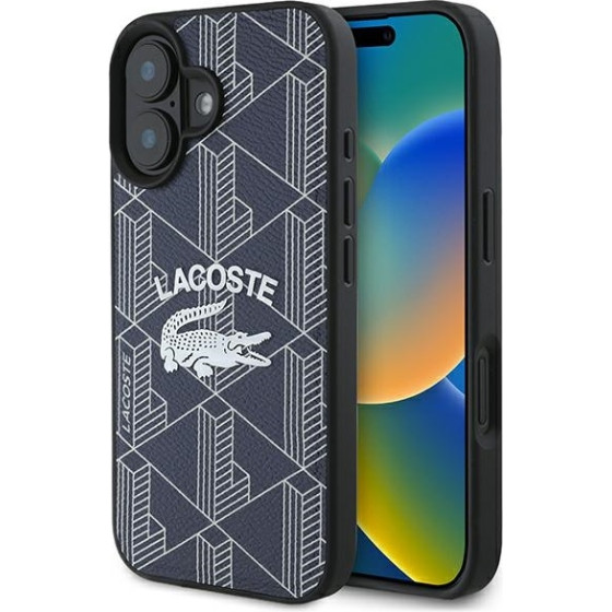 LACOSTE Iphone 16 6.1 granatowy/Navy Hardcase Monogram Vintage Logo Magsafe - (LCHMP16SPIGV)