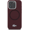 LACOSTE Iphone 16 Pro 6.3 Bordeaux Hardcase Silicone Croco Logo Magsafe - (LCHMP16LSMAR)