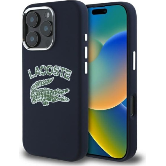 LACOSTE Iphone 16 Pro 6.3 granatowy/Marine Hardcase Silicone Cracked Logo Magsafe - (LCHMP16LUCRV)