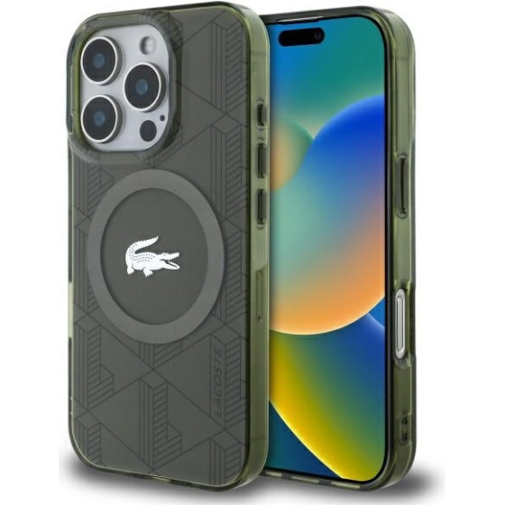 LACOSTE Iphone 16 Pro 6.3 Khaki Hardcase Iml Blend Monogram Magsafe - (LCHMP16LUBSB)