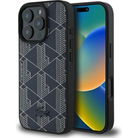 LACOSTE Iphone 16 Pro 6.3 Navy Hardcase Blend Monogram Magsafe - (LCHMP16LPBSV)
