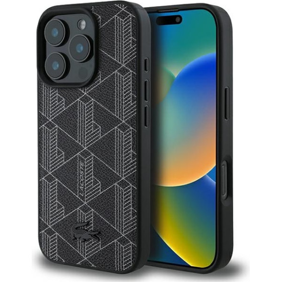 LACOSTE Iphone 16 Pro Max 6.9 Black Hardcase Blend Monogram Magsafe - (LCHMP16XPBSK)