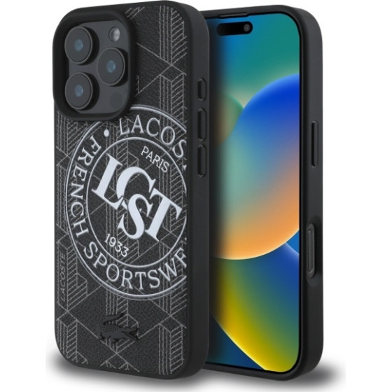 LACOSTE Iphone 16 Pro Max 6.9 Black Hardcase Mono Sportswear Magsafe - (LCHMP16XPSWK)