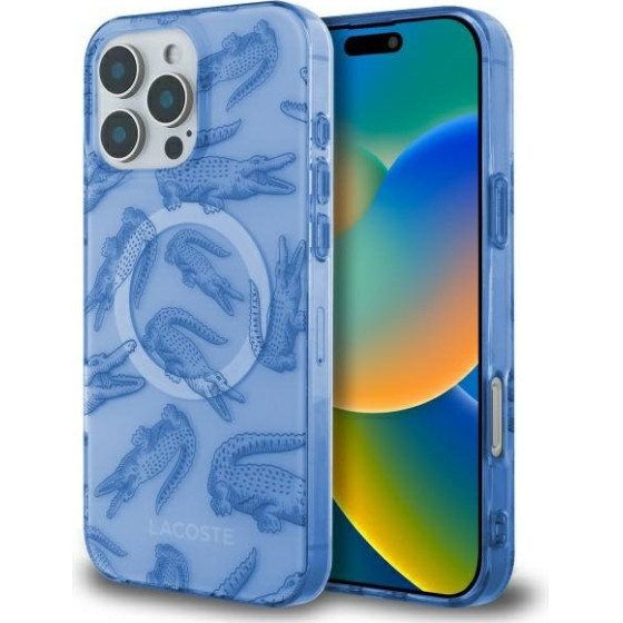 LACOSTE Iphone 16 Pro Max 6.9 Light Blue Hardcase Iml Croc Magsafe - (LCHMP16XUOCB)