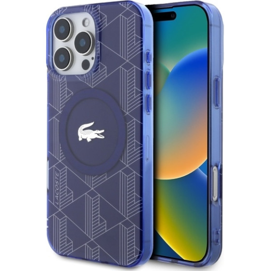 LACOSTE Iphone 16 Pro Max 6.9 Navy Hardcase Iml Blend Monogram Magsafe - (LCHMP16XUBSV)
