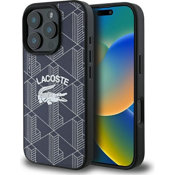 LACOSTE Iphone 16 Pro Max 6.9 Navy Hardcase Monogram Vintage Logo Magsafe - (LCHMP16XPIGV)
