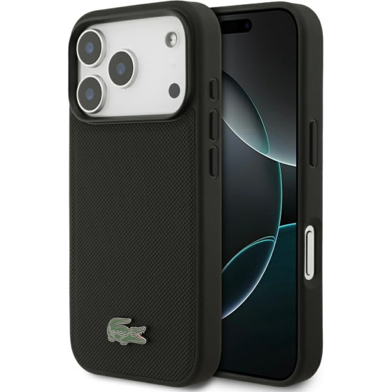 LACOSTE Petit Pique Lacquer Logo Magsafe Case For Iphone 17 Pro Black - (LCHMP17LPLAK)