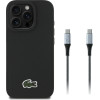 LACOSTE Set 2in1 Case + Cable USB-C Iconic Petit Pique Woven Magsafe For Iphone 16 Pro Max Black - (LCHMBCCP16XPVCK)