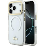 LACOSTE Shockproof Transparent Frosted Gold Logo Magsafe Case For Iphone 17 Pro White - (LCHMP17LUFWAH)