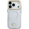 LACOSTE Shockproof Transparent Frosted Gold Logo Magsafe Case For Iphone 17 Pro White - (LCHMP17LUFWAH)