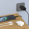 Dudao A23LEu 2.4A Gan Eu USB-A Wall Charger With USB-A To Lightning Cable - Black - (A23LEu black)