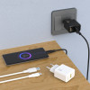 Dudao A23TEu 2.4A Gan USB-A Wall Charger With USB-A - USB-C Cable - White - (A23TEu white)