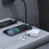 Dudao A26TCeu Pd Qc 25W Gan USB-A USB-C Wall Charger With USB-C Cable - White - (A26TCeu white)