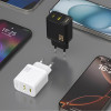 Dudao A26TCeu Pd Qc 25W Gan USB-A USB-C Wall Charger With USB-C Cable - White - (A26TCeu white)
