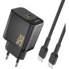 Dudao A27CEu Pd 25W Gan SB-C Wall Charger With USB-C Cable - Black - (A27CEu black)