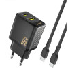 Dudao A27MAxceu Pd Qc 35W USB-A USB-C Wall Charger With USB-C Cable - Black - (A27MAxceu black)