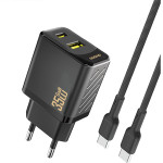 Dudao A27MAxceu Pd Qc 35W USB-A USB-C Wall Charger With USB-C Cable - Black - (A27MAxceu black)
