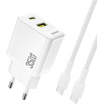 Dudao A27MAxceu Pd Qc 35W USB-A USB-C Wall Charger With USB-C Cable - White - (A27MAxceu white)