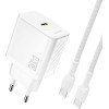 Dudao A27PCeu Pd 30W Gan USB-C Wall Charger With USB-C Cable - White - (A27PCeu white)