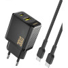 Dudao A27TCeu Pd 30W Gan USB-A USB-C Wall Charger With USB-C Cable - Black - (A27TCeu black)