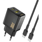 Dudao A27TCeu Pd 30W Gan USB-A USB-C Wall Charger With USB-C Cable - Black - (A27TCeu black)