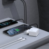 Dudao A28PCeu Pd 45W Gan 2xUSB-C Wall Charger With USB-C Cable - White - (A28PCeu white)