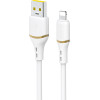 Dudao L25L USB-A - Lightning Cable 1m 30W With Soft Silicone Braid - White - (L25L white)
