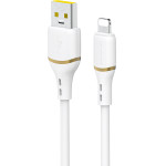 Dudao L25L USB-A - Lightning Cable 1m 30W With Soft Silicone Braid - White - (L25L white)