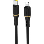 Dudao L25X USB-C - Lightning Cable 1m 30W With Soft Silicone Braid - Black - (L25X black)