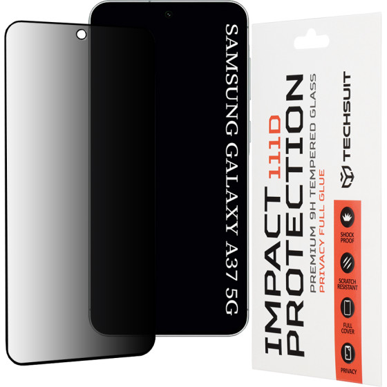 Techsuit - 111D Privacy Full Glue - Samsung Galaxy A37 5G - Black