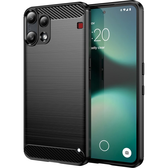 Techsuit - Carbon Silicone - Nothing Phone (3a) Lite - Black