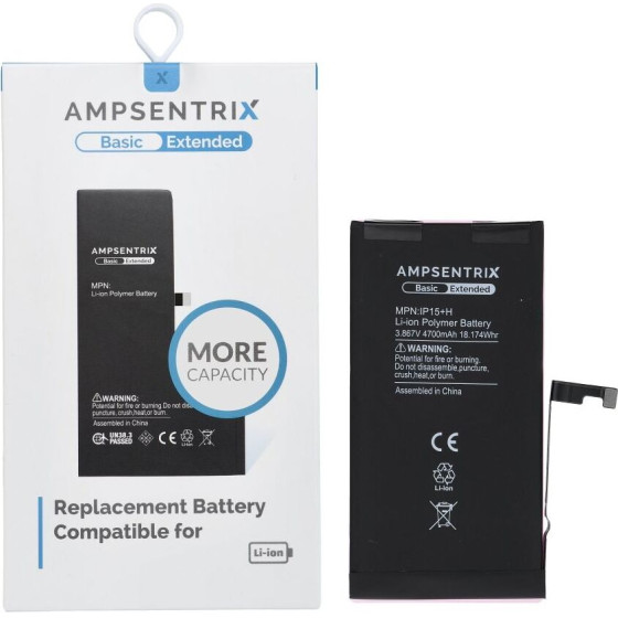 Inne Ampsentrix Basic Battery For Iphone 15 Plus (High capacity)