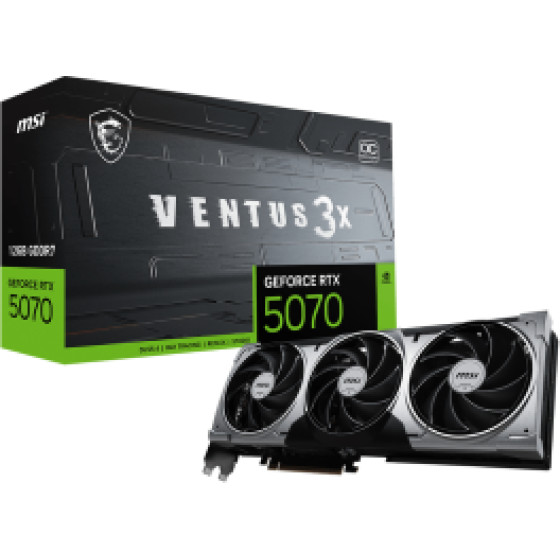 MSI Vga PCI-E Nvidia Gf Rtx 5070 12G Ventus 3X OC, 12GB/192BIT, GDDR7, HDMI/3xDP, Triple FAN, 2 Slot FANSINK, 3YW. - (912-V532-204)