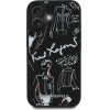 Karl Lagerfeld Case Grained Pattern & Logo Magsafe For Iphone 16 Black - (KLHMP16SPGGRMPK)