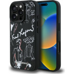 Karl Lagerfeld Case Grained Pattern & Logo Magsafe For Iphone 16 Pro Black - (KLHMP16LPGGRMPK)