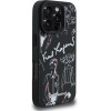 Karl Lagerfeld Case Grained Pattern & Logo Magsafe For Iphone 16 Pro Black - (KLHMP16LPGGRMPK)