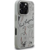 Karl Lagerfeld Case Grained Pattern & Logo Magsafe For Iphone 16 Pro Grey - (KLHMP16LPGGRMPKG)