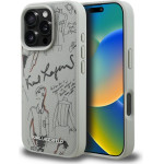 Karl Lagerfeld Case Grained Pattern & Logo Magsafe For Iphone 16 Pro Max Grey - (KLHMP16XPGGRMPKG)