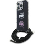 Karl Lagerfeld Case Iml Crossbody Karl&Choupette Head For Iphone 16 Pro Max Black - (KLHCP16XHCDHGFBK)