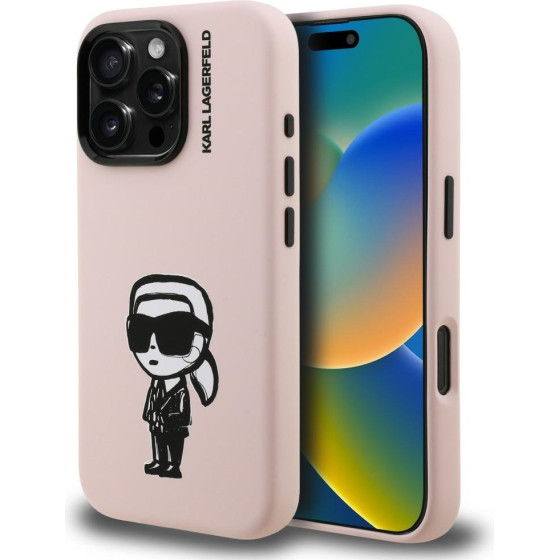 Karl Lagerfeld Case Silicone Karl Sketch Magsafe For Iphone 16 Pro Max Pink - (KLHMP16XSKIGRGP)