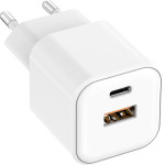 Setty Wall Charger USB-A + USB-C 20W LSGaN-AC-200 white
