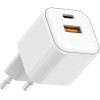 Setty Wall Charger USB-A + USB-C 20W LSGaN-AC-200 white