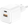 Setty Wall Charger USB-A + USB-C 20W LSGaN-AC-200 white