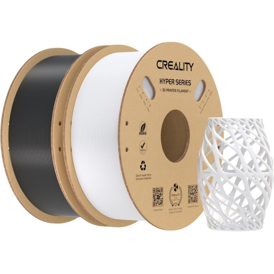 Creality Hyper-PETG Value Pack 2kg Black & White 3D Printer Filament, fast print, 2kg 1.75 - (3301030075)