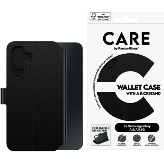 PanzerGlass Case Care By Wallet Case M. Kickstand For Samsung Galaxy M17 5G / A17 / A17 5G Black - (CR37983)