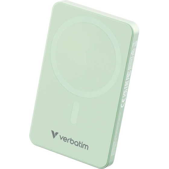 Verbatim Wireless Inductive Power Bank n Go Essentials 15W 5000mAh Wireless Magnetic Green - (32226)