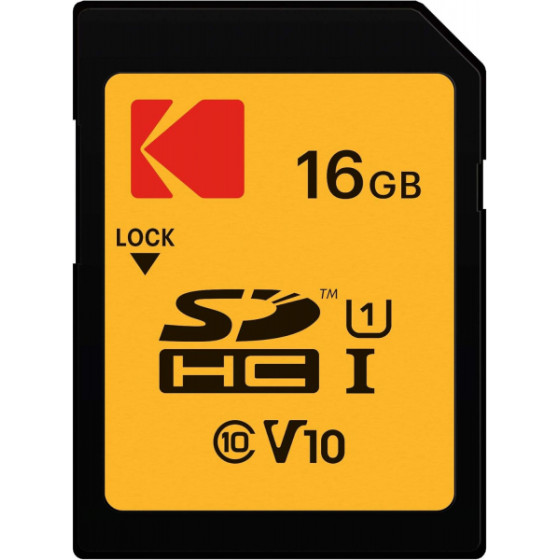 Kodak Sdhc Memory Card Premium Performance, 16Gb, Class 10 / UHS-1 U1 - (EKMSD16GHC10K)