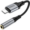 Hoco Adapter Aux Lighnting To Jack 3,5 Mm 0,12 m LS36A Metal gray
