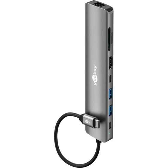 Goobay Slim 8-Port Usb Hub With Hdmi And RJ45, 5 Gbit/s - (79146)