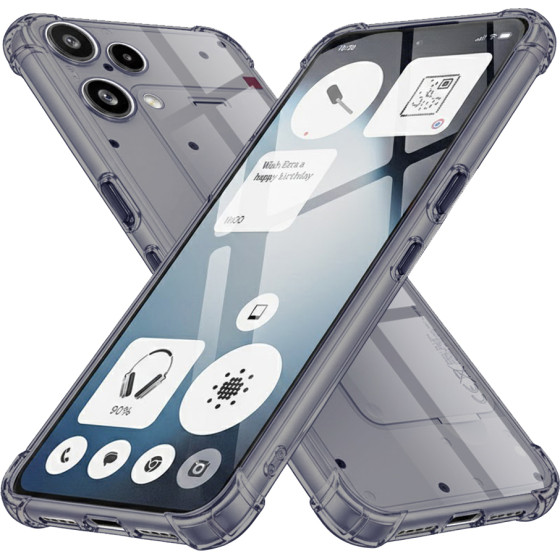 Techsuit - Shockproof Clear Silicone - Nothing Phone (3a) Lite - Smoke Black